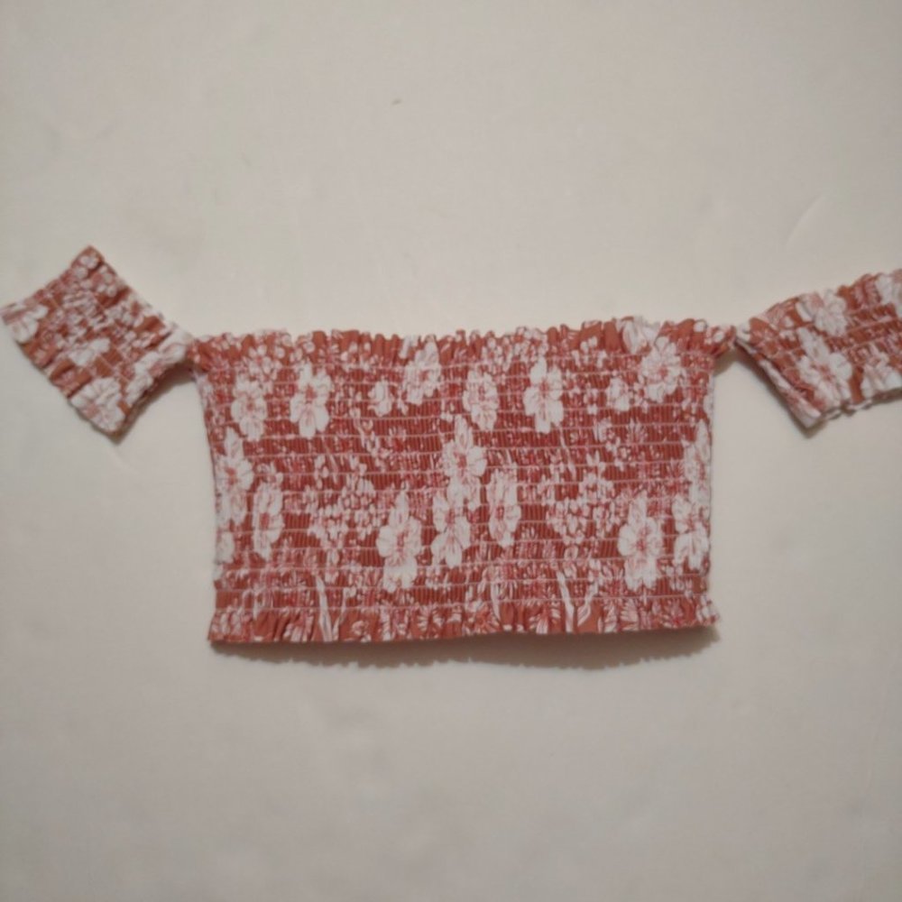 Xhilaration Smocked Off the Shoulder Bikini Top XS